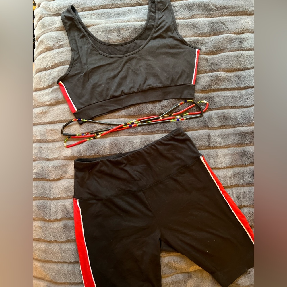 2 piece shorts and halter